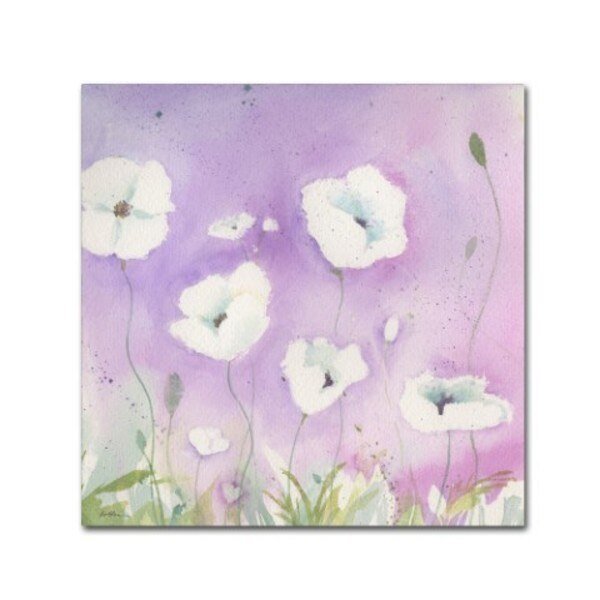 Sheila Golden 'White Poppies Violet Sky' Canvas Art, 14x14, Trademark Fine Art, Mfr#: SG5758-C1414GG